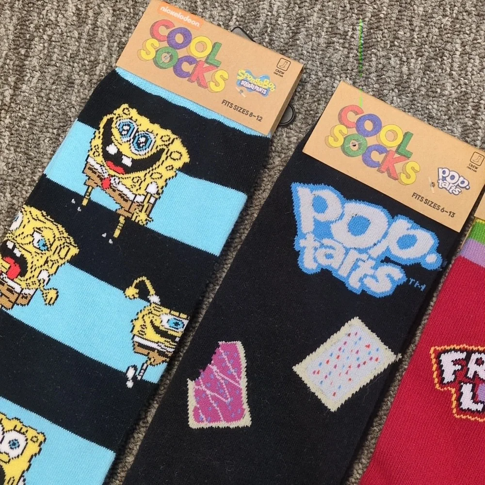 Kellog's‎ Silly Pop Tarts Colorful Spongebob Men's Socks Bundle